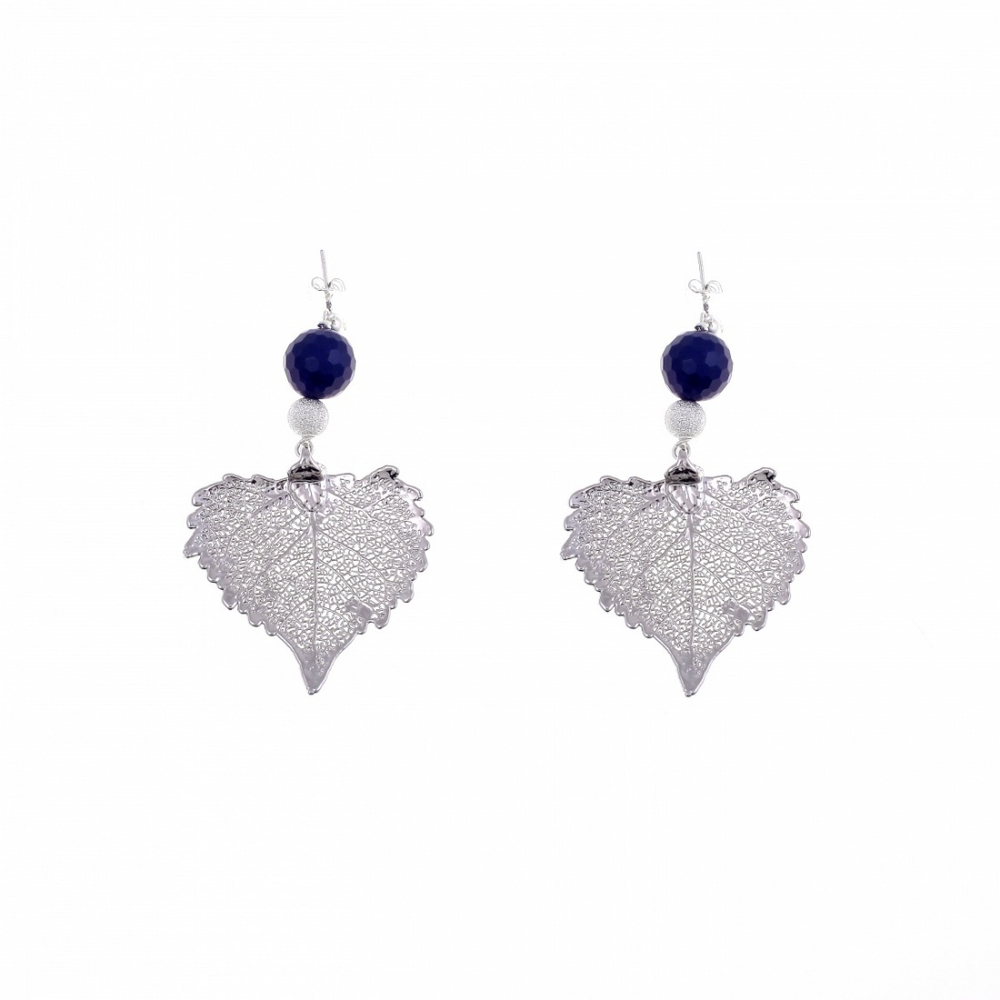 Серьги листья Ester Bijoux Тополь OR1006/34-S/BL BW