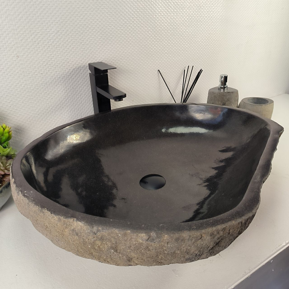 Каменная раковина из речного камня RS-05410 (66*55*15) 0858 из натурального камня