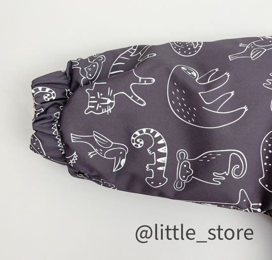 Комбинезон зимний "Милые зверята" угольный серый