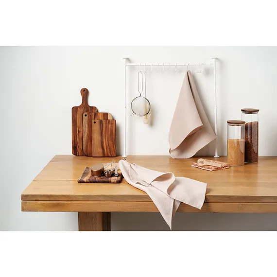 Набор из двух вафельных полотенец изо льна бежевого цвета Essential, 50х70 см