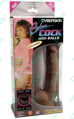 Реалистичный черный фаллоимитатор,  20.3 см