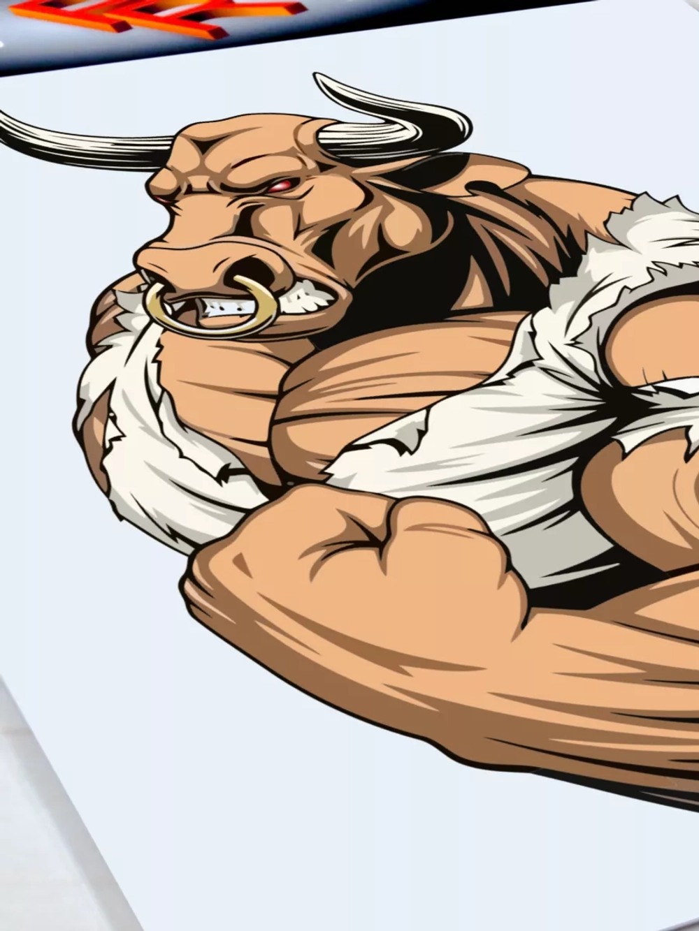 Наклейка - Бык качок