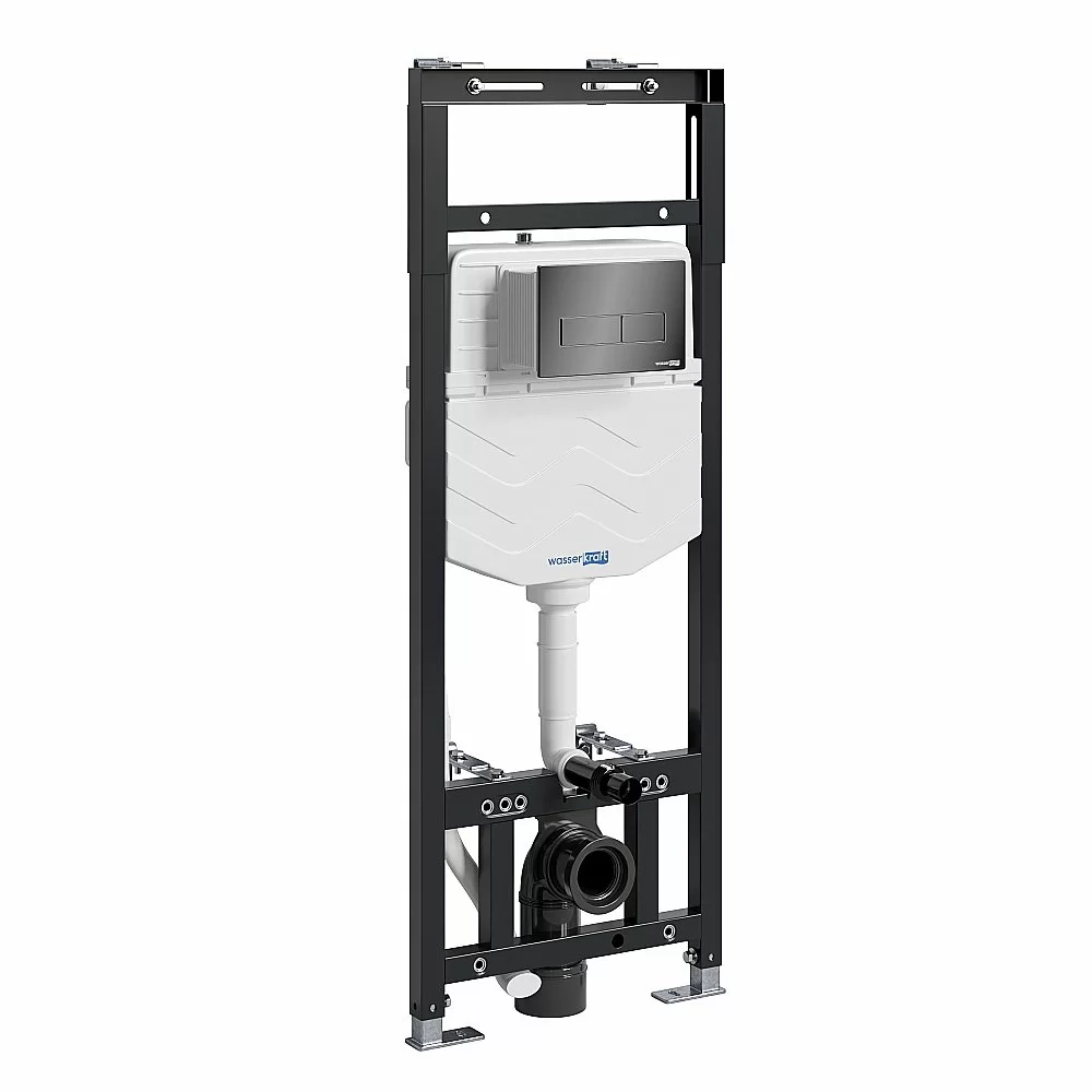 Инсталляция для унитаза WasserKraft Alme 15TLT.010.ME.PB03 кнопка черная глянцевая
