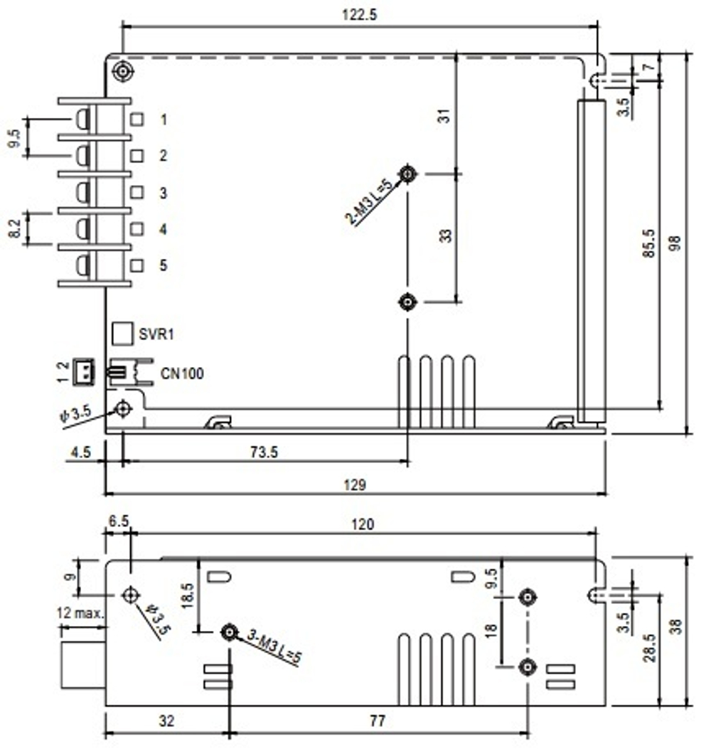 Преобразователь AC-DC сетевой Mean Well HRP-75-12