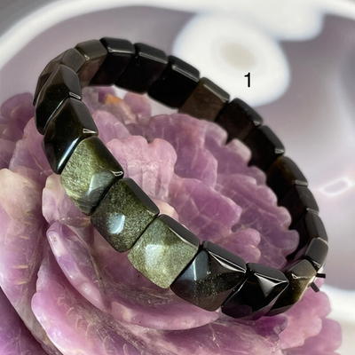 51800  Обсидиан золотистый Браслет сегмент 12*9мм