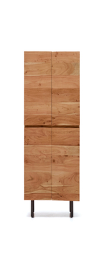 Буфет Uxue из массива акации с беленой отделкой и черной сталью 100 x 155