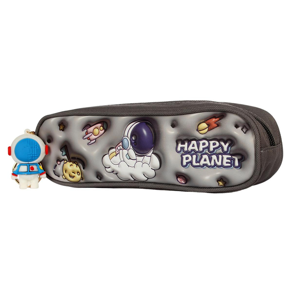 Пенал "Космонавт" с брелоком, 22,5*7,5*6,5см, 4 дизайна микс, С-40289