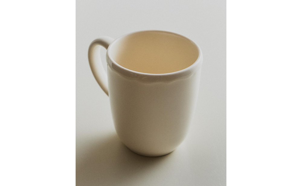 Zara Home чашка из фаянса, цвет бежевый, 13 см