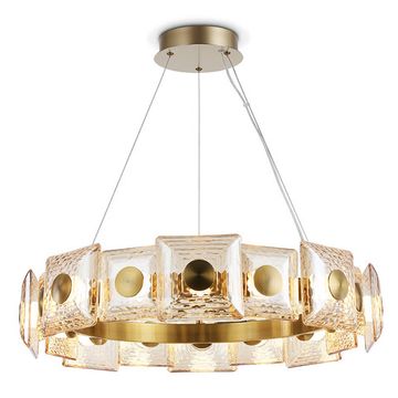 Подвесная светодиодная люстра 72W 3000K LH31027 латунь/янтарь High Light Crystal Ambrella