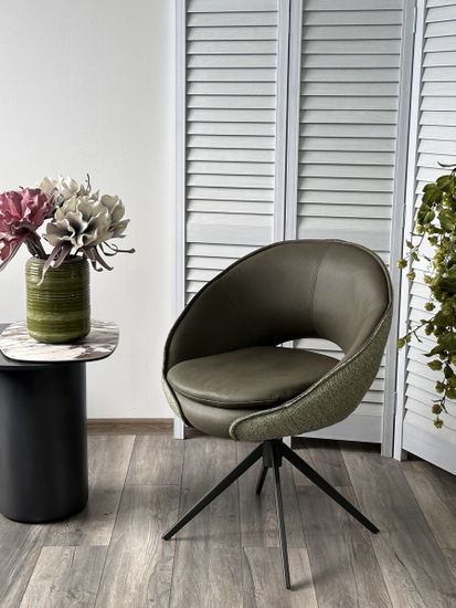 Стул ANABEL 360 град. поворот Зеленый F07-003-01 / MONTECRISTO 8421 / серый каркас