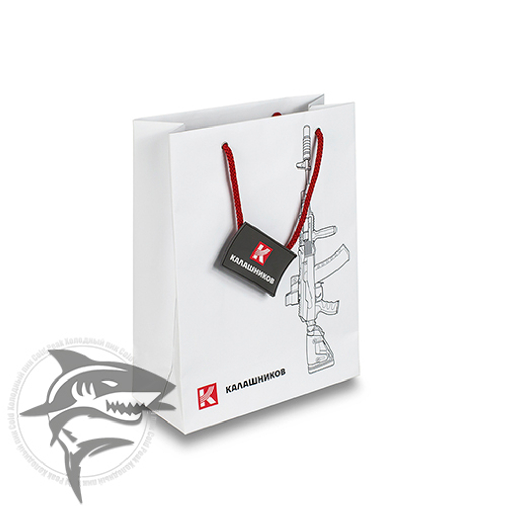 Пакет бумажный (большой) с силуэтом автомата Калашникова и фирменным логотипом