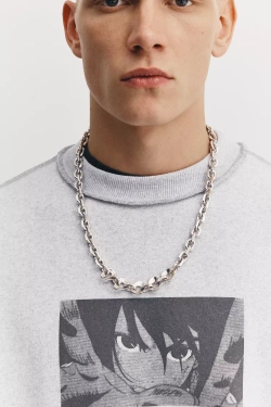 PULL&BEAR Толстовка Dan Da Dan, серый меланж