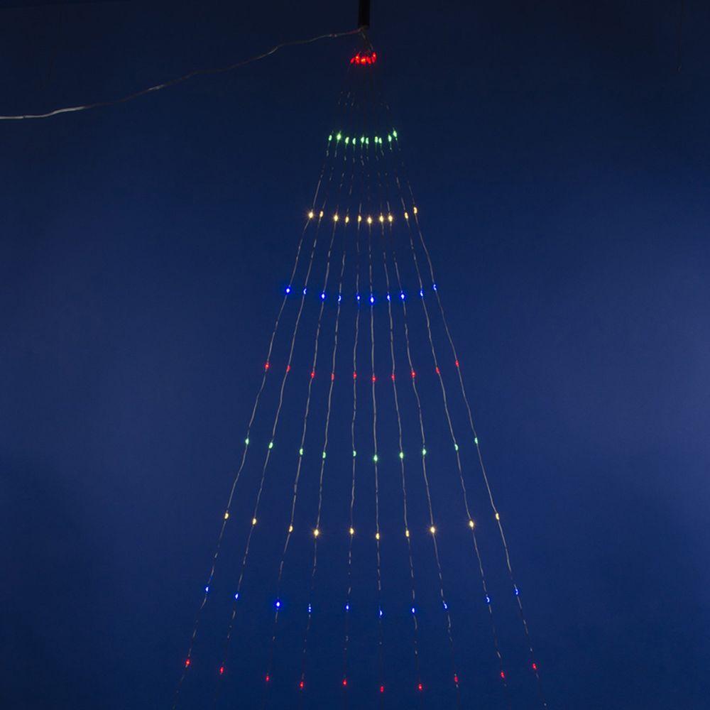 ULD-E0200-200-STA MULTI IP44 Гирлянда светодиодная Лучи росы. 2м. 10 нитей. 200 светодиодов. Разноцветный свет. Провод прозрачный. ТМ Uniel