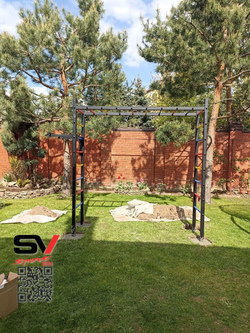 Монтаж уличной шведской стенки Sv Sport Рукоход (4 вертикальных столба)