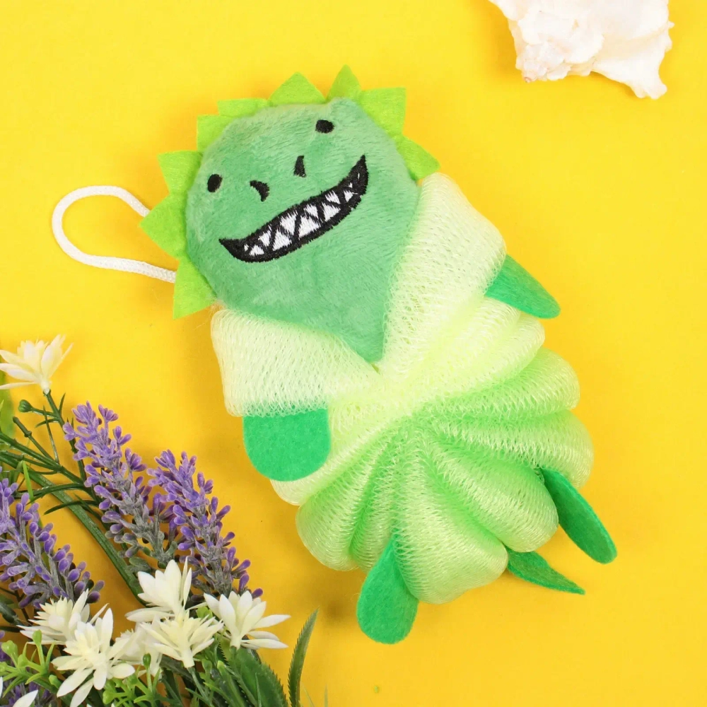 Мочалка нейлоновая для тела детская «MIR KRASOK», динозаврик, 17*10см (ZIP пакет)