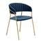 Стул Turin синий с золотыми ножками