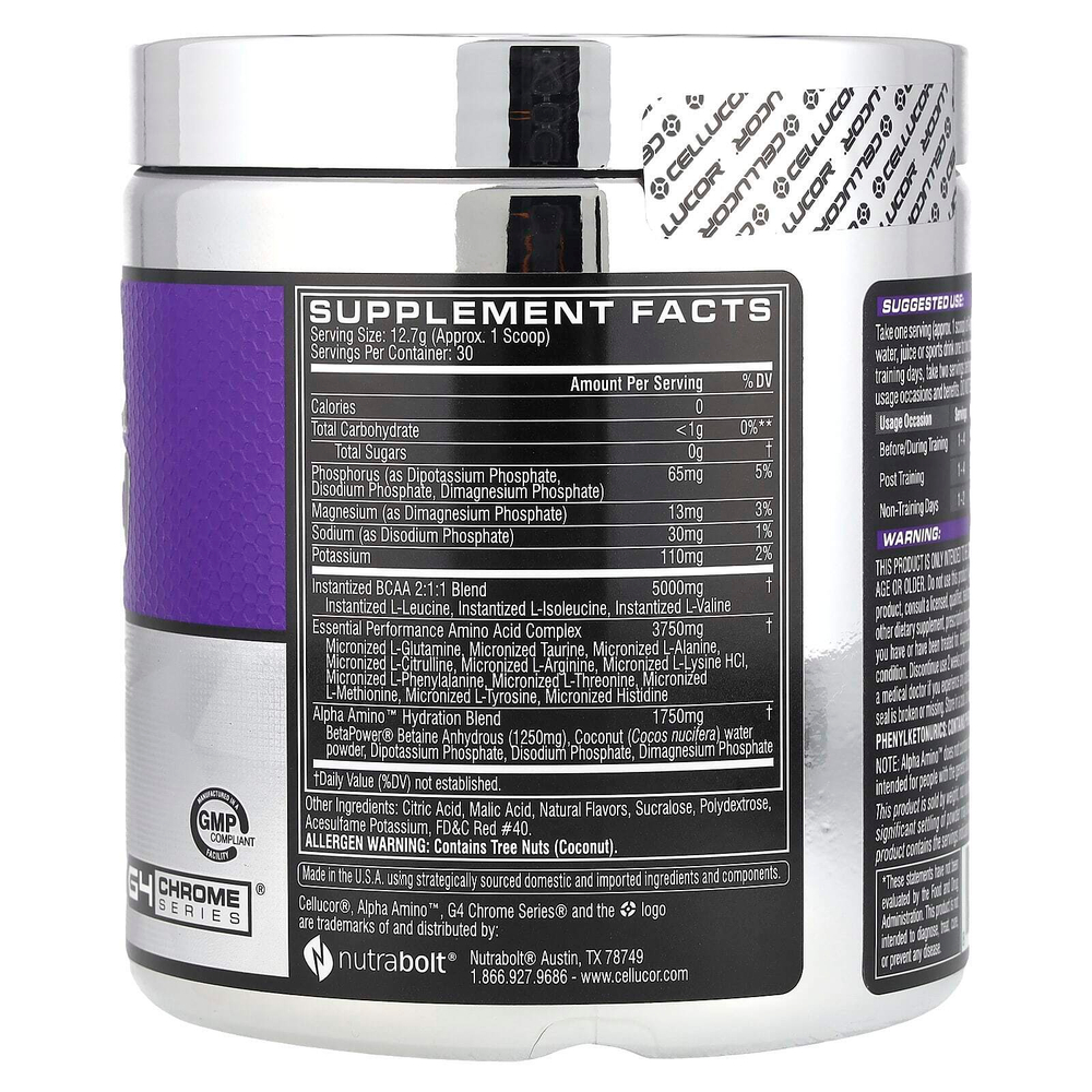 C4 / Cellucor, Alpha Amino, аминокислоты с разветвлённой цепью для производительности, фруктовый пунш, 13,4 унц. (381 г)