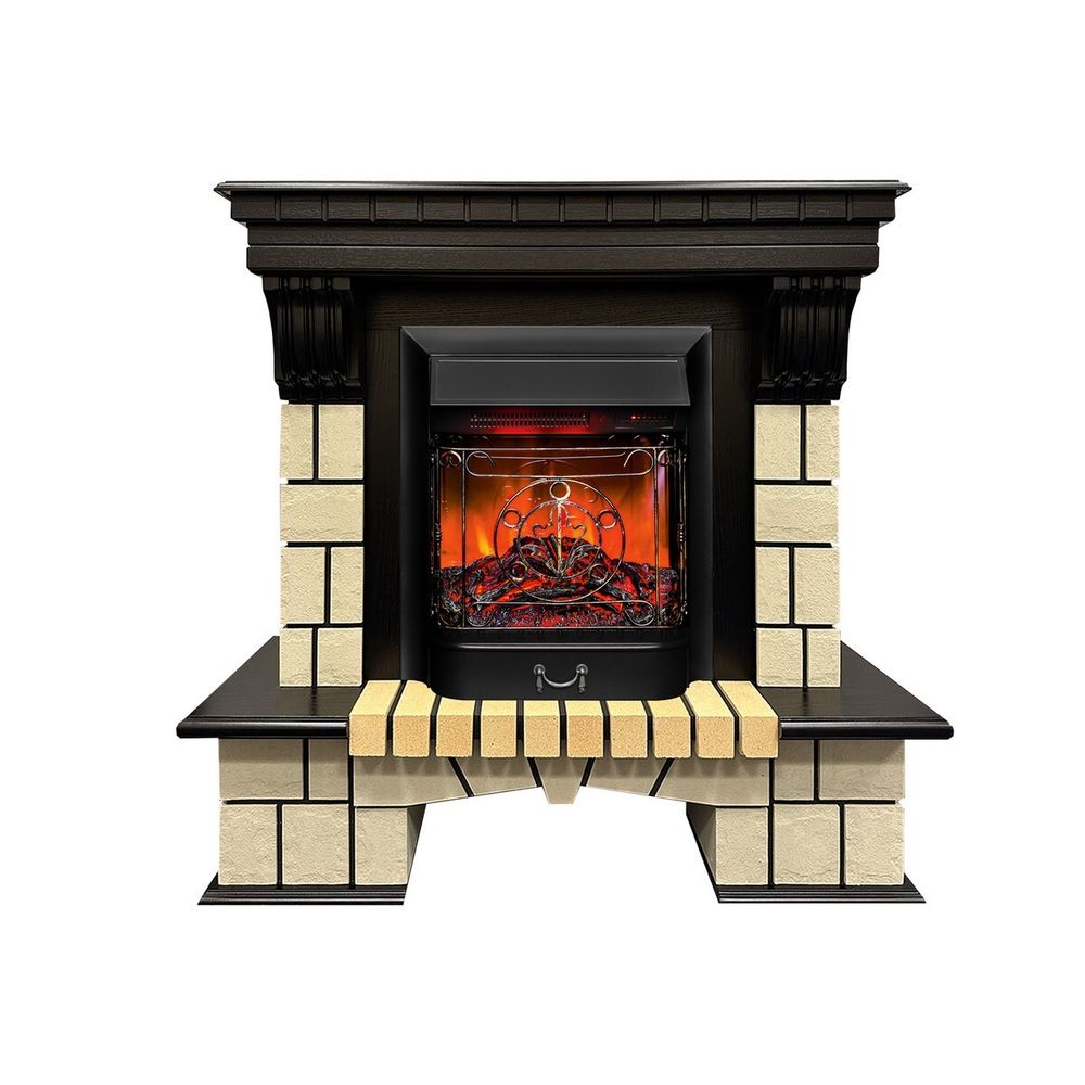 Электрокамин RealFlame Stone ML DN античный дуб с очагом Majestic Lux BL RC