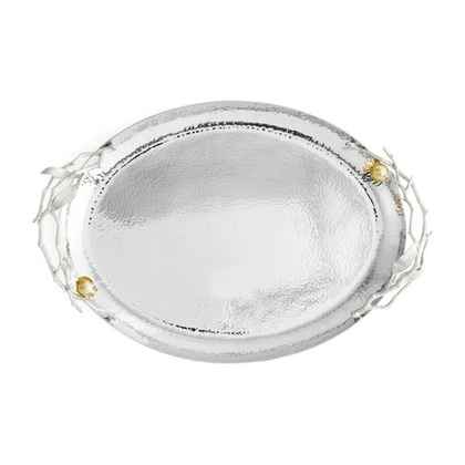Поднос овальный Michael Aram Pomegranate Silver & Gold (44.5 х 33 см)