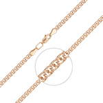 Браслет из красного золота с алмазной гранью (плетение «Бисмарк»)