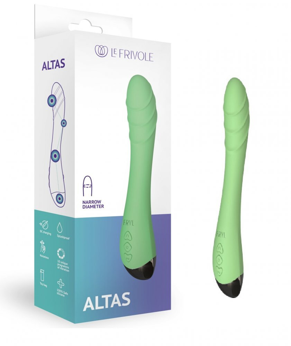Вибратор перезаряжаемый Altas Solar салатовый 21 см