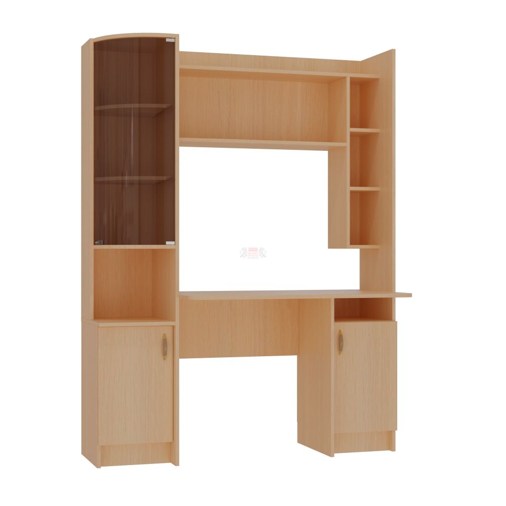 Уголок письменный "Омега 1" (млечный дуб), ЛДСП, Фант-мебель