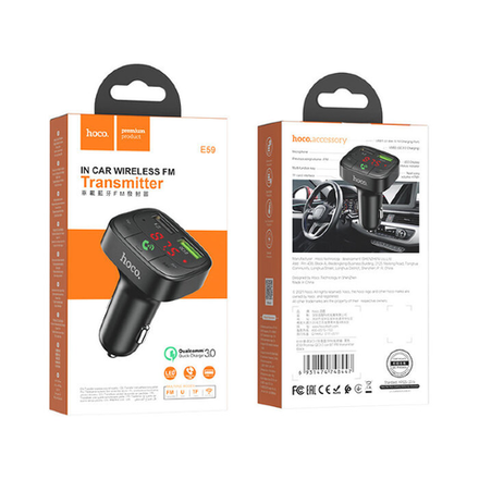 E59 Promise QC3.0 car BT FM transmitter