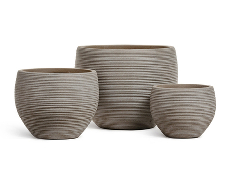 Кашпо TREEZ ERGO - серия TreeLine - Сферическая чаша - Капучино