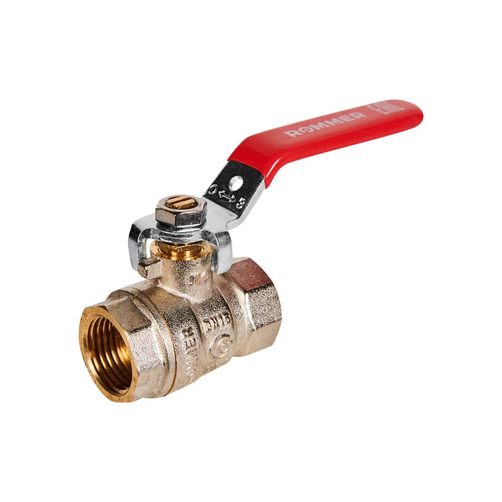 Кран шаровой полнопроходной ROMMER - 1/2" (ВР/ВР, PN40, ручка-рычаг)