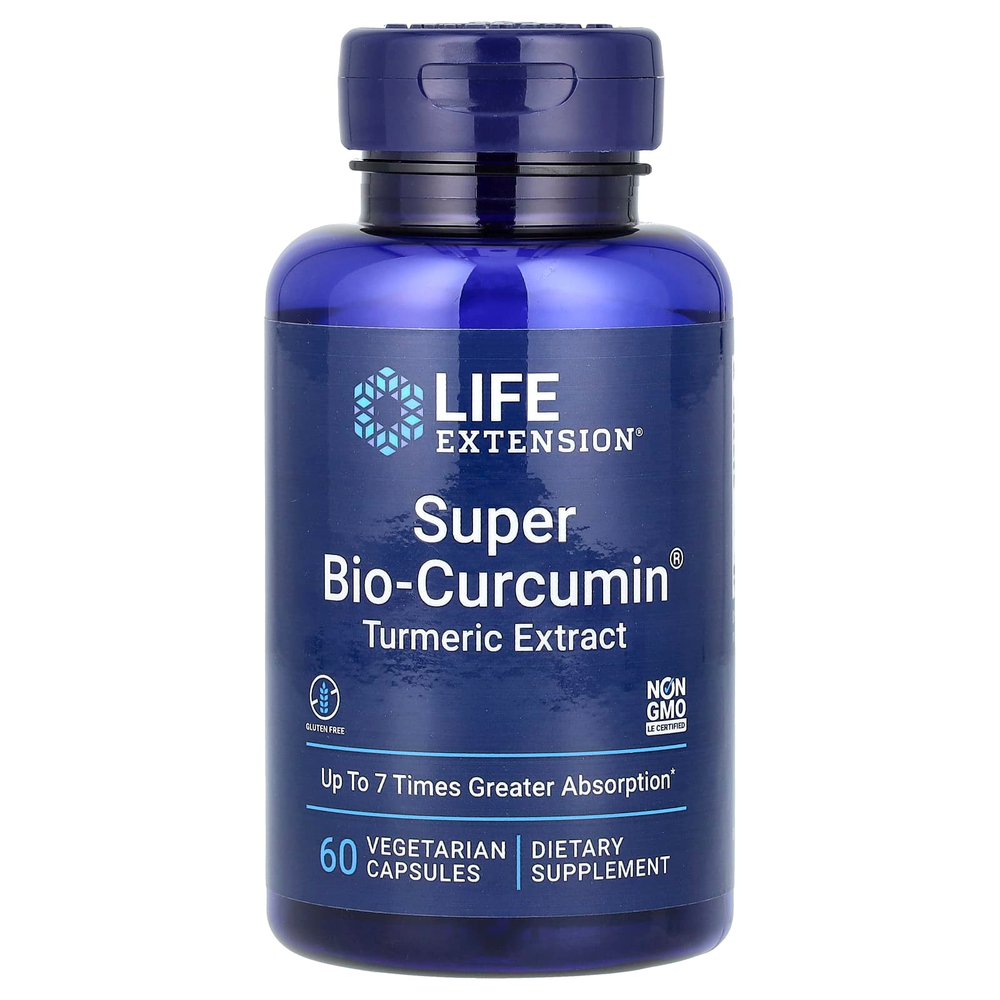 Life Extension, Super Bio-Curcumin, экстракт куркумы, 60 вегетарианских капсул
