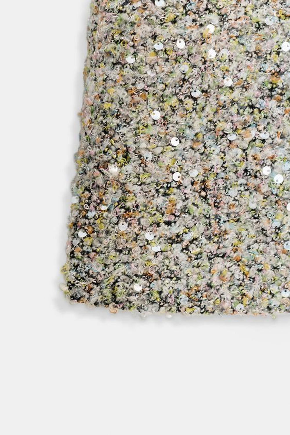 ZARA КОРОТКАЯ ЮБКА С ПАЙЕТКАМИ, СВЕТЛО-ЗЕЛЕНЫЙ