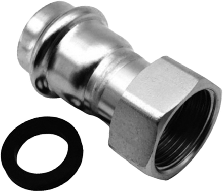 Пресс-фитинг из нержавеющей стали с накидной гайкой и внутренней резьбой 18х1/2"