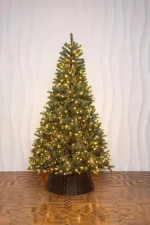 Елка с гирляндой "Рождественская" (Литая хвоя) от 1,8 м до 2,1 м