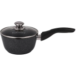 Ковш 1,5л «Мраморная»(темный мрамор) с носиком, съемная ручка, стеклянная крышка кмт0156а