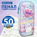 Пенал BRAUBERG 1 отделение 1 откидная планка EVA 3D 22х10х5 см "Humster" (2 штуки в упаковке)