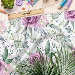 Ткань кулирная гладь цветочный купаж