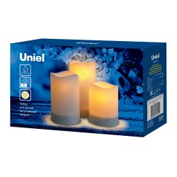 USL-S-816-PT150 CANDLE SET3 Садовый светильник на солнечной батарее Свеча. в наборе из 3 штук. 1 светодиод. Теплый белый свет. 1xАА Ni-Mh аккумулятор в-к. IP44. TM Uniel