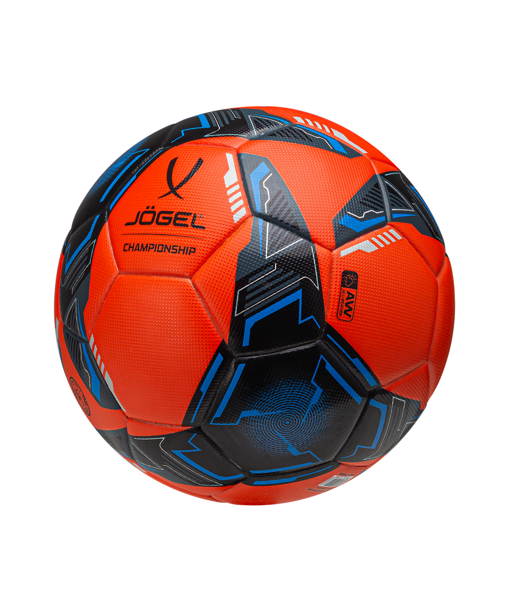 Мяч футбольный Championship №5, оранжевый/синий/черный