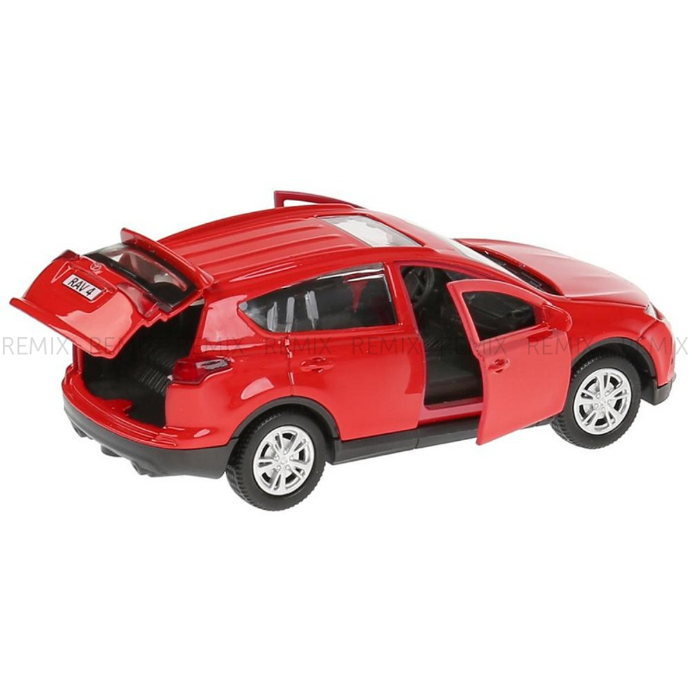 Машина металлическая TOYOTA RAV 4, 12 см, открывающиеся двери, инерционная, цвет красный