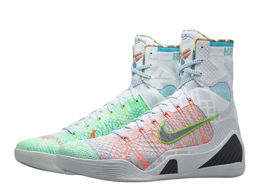 Баскетбольные кроссовки Nike Kobe 9 Elite High Protro “What The” White/Reflective Silver-Chlorine Blue-Black