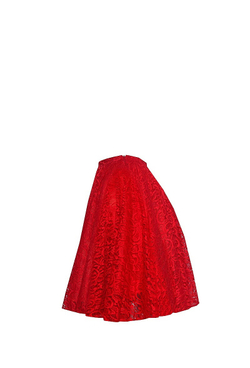 Юбка солнце кружевная красная 98-15SS