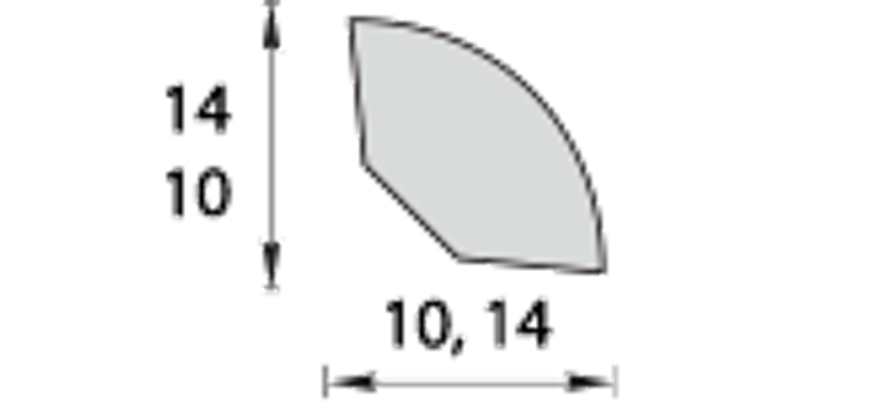 Угол вспененный ПВХ внутренний округлый 14х14х2700мм