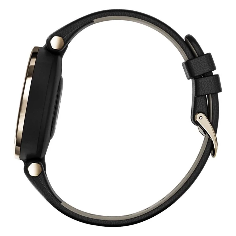 Смарт-часы Garmin Lily кремово-золотистый безель, черный корпус и итальянский кожаный ремешок 010-02384-B1