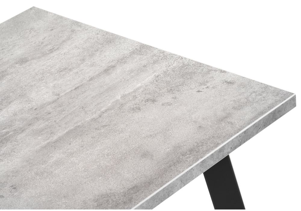 Обеденная группа Эделин светло-серый / бетон / черный матовый