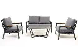 "Орхидея" лаунж-зона 4-местная из алюминия, цвет темно-серый