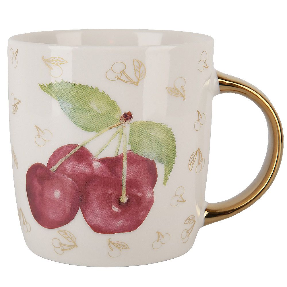 Кружка "Фруктовый сад.Вишня" v=350мл (фарфор) (подарочная упаковка)