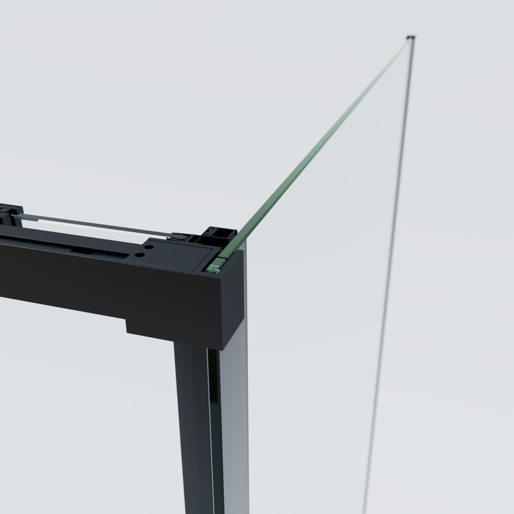 Душевой уголок Soft 2 VSR-3SO29012CLB, 1200*900, черный, стекло прозрачное