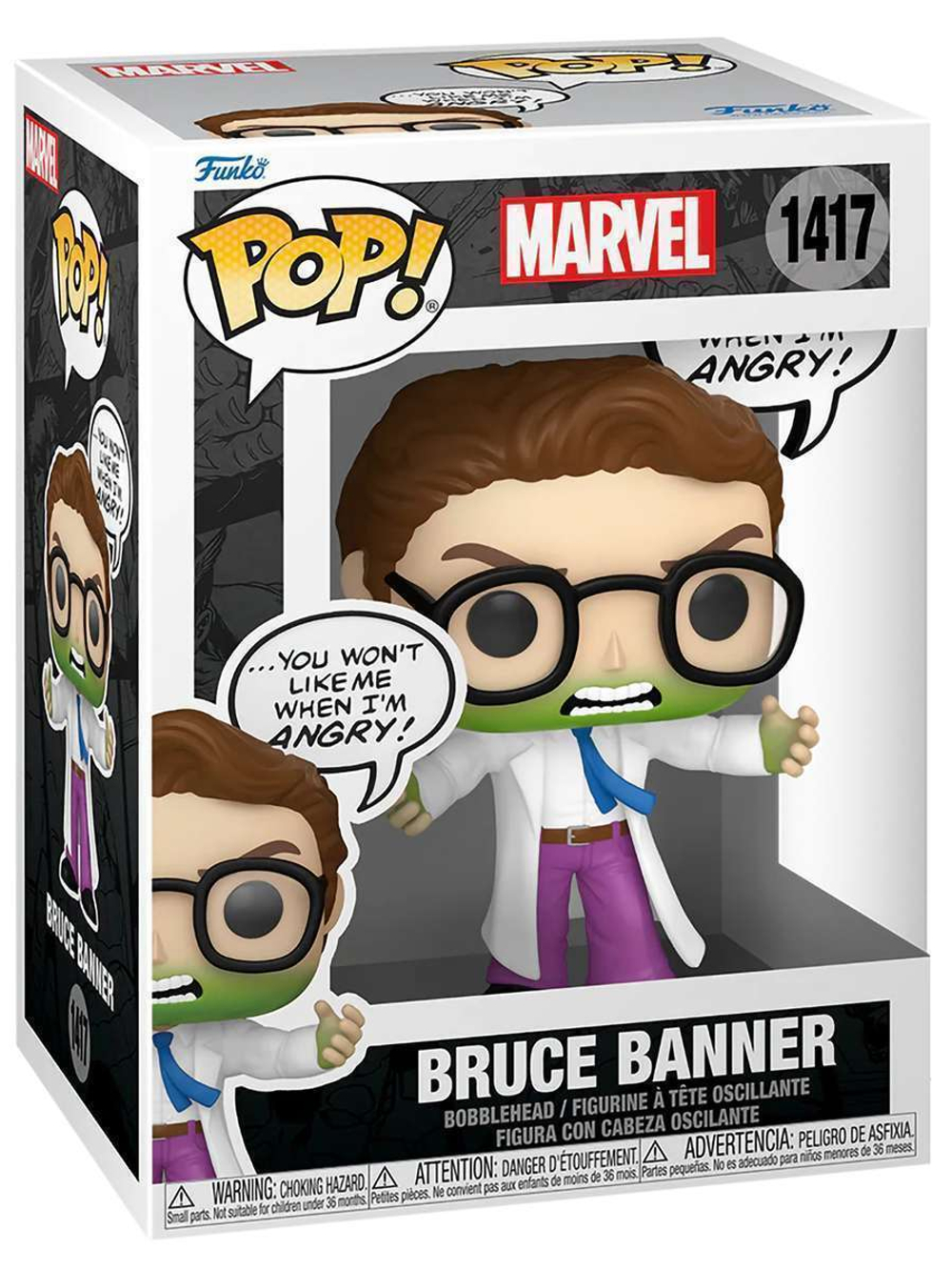 Фигурка Funko POP! Bobble Marvel Comics Bruce Banner (Don't Make me Angry) (1417) 82766