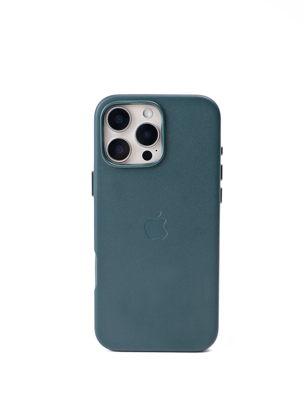 Кожаный чехол Leather Case iPhone 16 Pro MAX Темно Зеленый