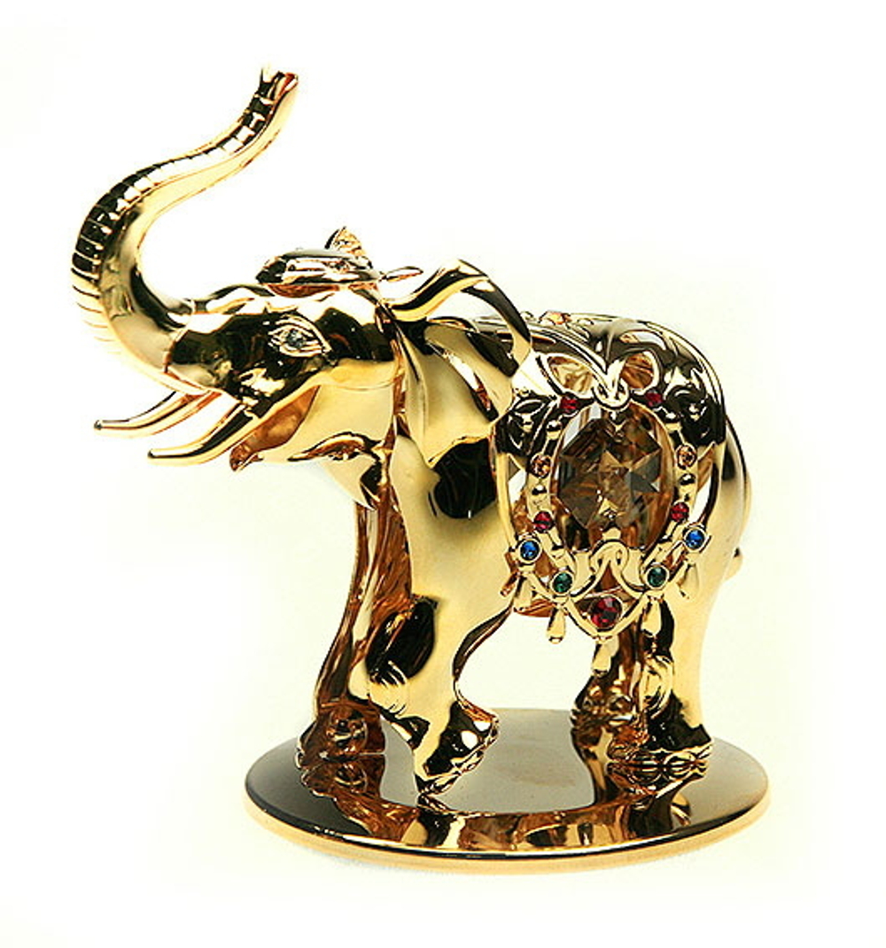 Фигурка декоративная Crystocraft Слон с кристаллами Swarovski, 7х10 см
